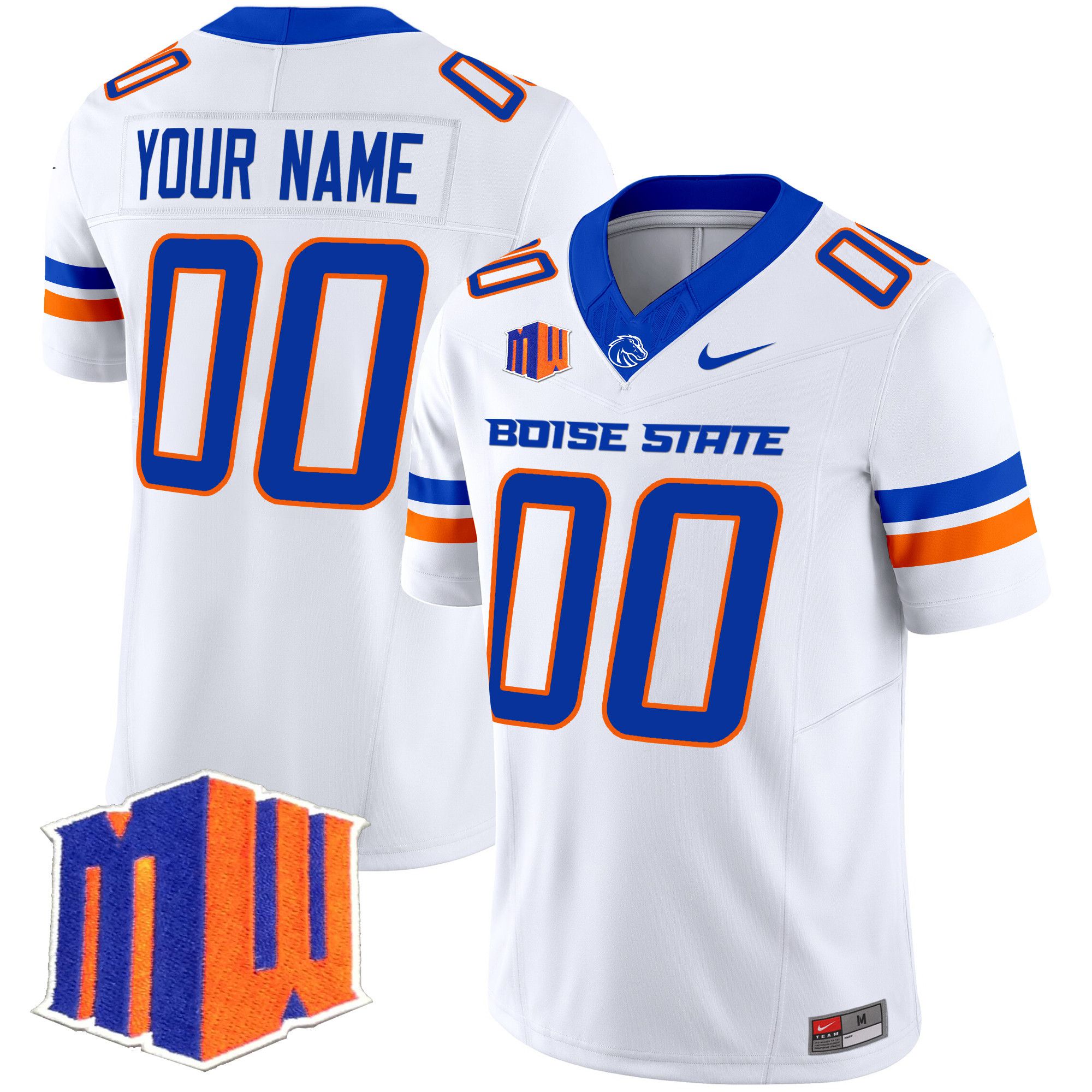 Men Boise State Broncos White Nike 2024 Vapor Limited Custom NCAA Jersey->customized ncaa jersey->Custom Jersey